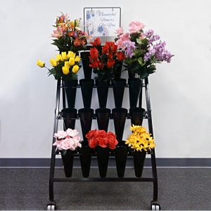 Modern Retail Display - Freestanding Floral Display Unit with waterproof vases