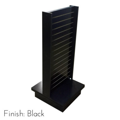 Modern Retail Display Fixture - Slatwall Retail Display Unit with swivel base - Finish Black