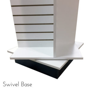 Modern Retail Display Fixture - 4 Way Slatwall Retail Display Unit with swivel base